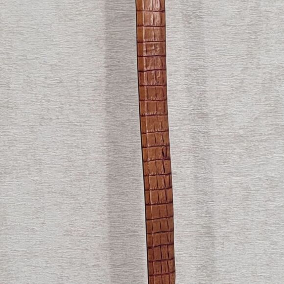 Martin Dingman Belt Alligator Grain Italian Calfskin Brass Buckle Men's Size 32 - Picture 6 of 7